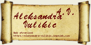 Aleksandra Vulikić vizit kartica